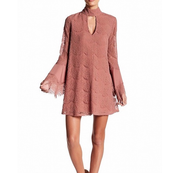 DO+BE Dresses & Skirts - Do+Be Lace Bell Sleeve High Neck Dress  Small 288